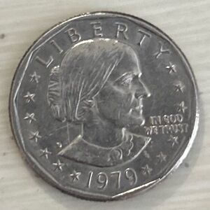 1979 Susan b Anthony dollar error Filled D, Dot Closeness E •PLURIBUS